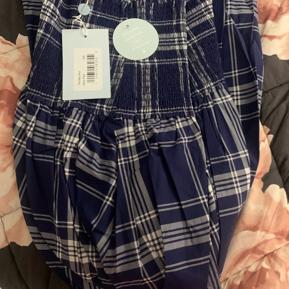 HHH Delphine Nap Skirt Navy Spring Plaid